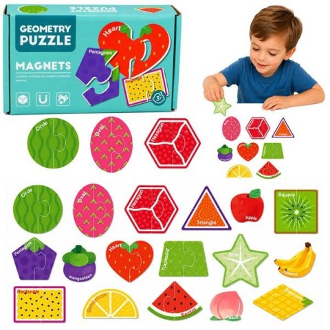 Puzzle Magnetyczne Nauka Owoców Magnesy Na Tablice Lodówkę 30 el. 30 el. Lean (32026)