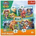 Puzzle Paw Patrol 4w1 Historie z wyspy dinozaurów 4w1 el. Trefl (34687)