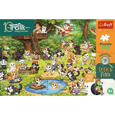 Puzzle Rodzina Treflików Koci świat 100 el. Trefl (16587)