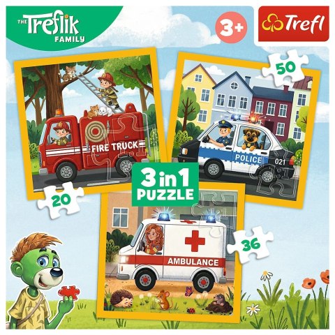 Puzzle Rodzina Treflików Puzzle 3w1 Radosne uśmiechy Trefl (34904)