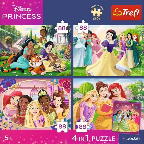 Puzzle Stitch Romantyczne księżniczki 4x88 el. Trefl (34700)