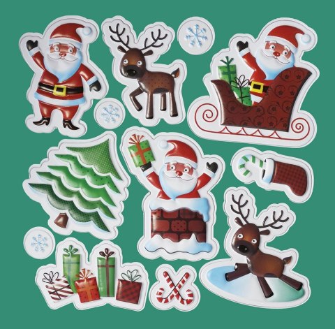 Naklejka (nalepka) Craft-Fun Series Boże Narodzenie Mikołaje, renifery, choinka Titanum (TON-1002)