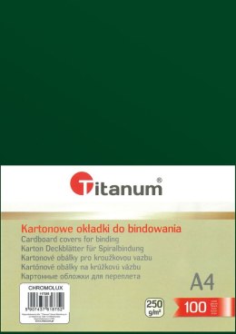 Karton do bindowania Titanum błyszczący - chromolux A4 zielony 250g