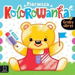 Książeczka edukacyjna Aksjomat Pierwsza kolorowanka z misiem. Gruby obrys