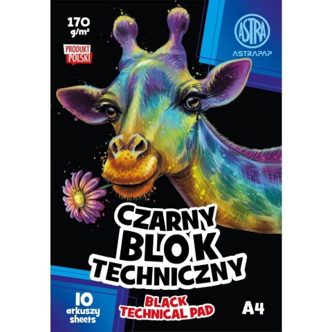 Blok techniczny Astrapap czarny A4 czarny 170g 10k (106022005)