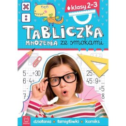 Książeczka edukacyjna Aksjomat Tabliczka mnożenia ze smokami. Klasy 2-3. Działania, łamigłówki, komiks