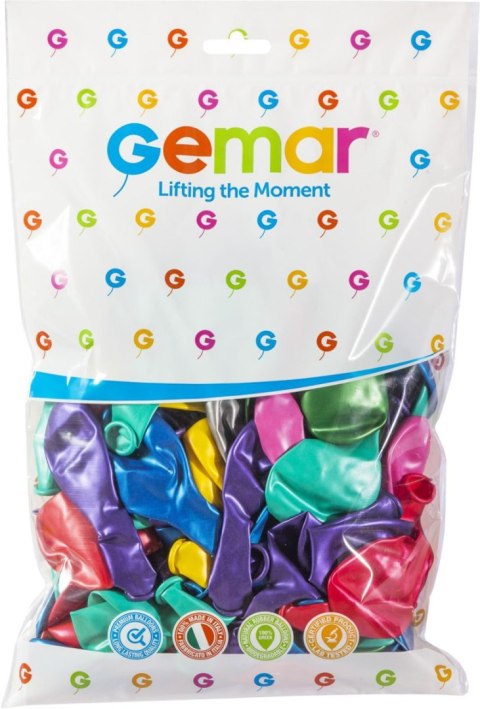 Balon gumowy metalizowany 100 szt mix 12cal Godan