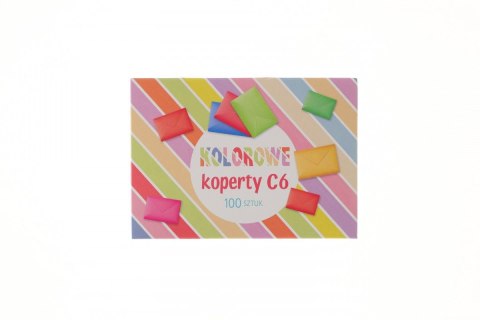 Koperta C6 kolorowa mix [mm:] 162x114 Pol-mak (C6) 100 sztuk