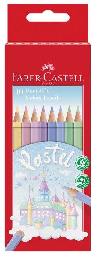 Kredki ołówkowe Faber Castell pastelowe 10 kol. (111211 FC)