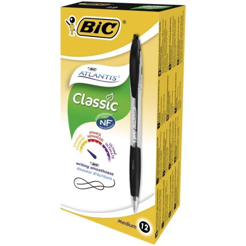 Długopis olejowy Atlantis Classic wkład czarny 1,2mm Bic (887132)