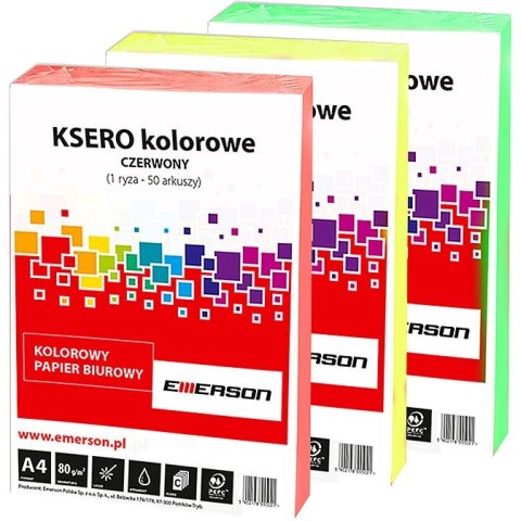 Papier kolorowy A4 różowy, A4 różowy 80g [mm:] 210x297 Emerson (xem408007)