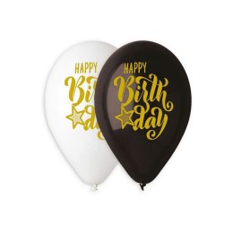 Balon gumowy Godan Happy Birthday 5 szt czerwony 330mm 13cal (GS120/891)