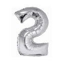Balon foliowy Smart cyfra 2 srebrna 76cm Godan (CH-SSR2)
