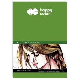 Blok rysunkowy Happy Color A5 biały 300g 15k (HA 3730 1520-A15)