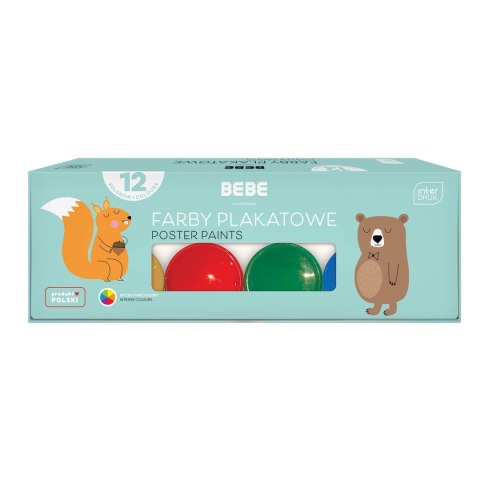 Farby plakatowe BB KIDS 12kolx20ml kolor: mix 20ml 12 kolor. Noster (5902277334145)