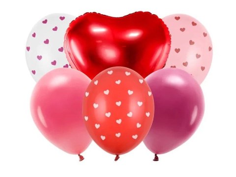 Balon gumowy Partydeco zestaw Be mine valentine mix 300mm (ZB1)