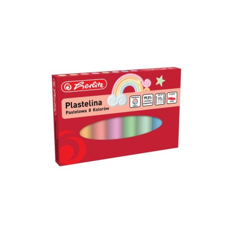 Plastelina Herlitz 8 kol. pastelowa mix (9588880)