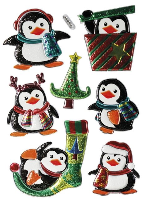 Naklejka (nalepka) Craft-Fun Series Boże Narodzenie Titanum (pingwiny)