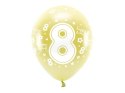 Balon gumowy Partydeco cyfra 8 (1 op. / 6 szt.) złoty 330mm (ECO33M-208-019J-6)