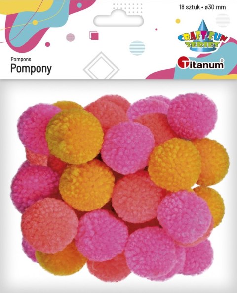 Pompony Titanum Craft-Fun Series jaskrawe mix 18 szt (DIY19308)