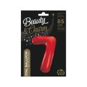 Balon foliowy cyfra 7 czerwona 85cm 40cal Godan (BCHCW7)