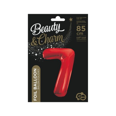 Balon foliowy cyfra 7 czerwona 85cm 40cal Godan (BCHCW7)