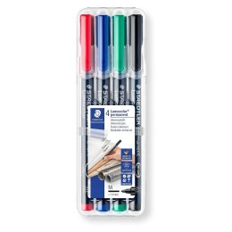 Foliopis Staedtler Lumocolor 317 1 mm 4 kolory w etui