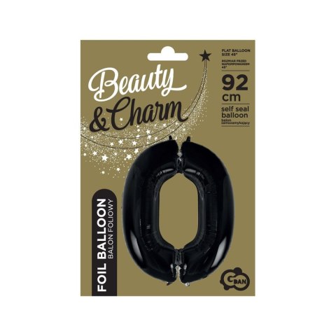 Balon foliowy cyfra 0 CZARNA 45cal Godan (FG-C85CZ0)