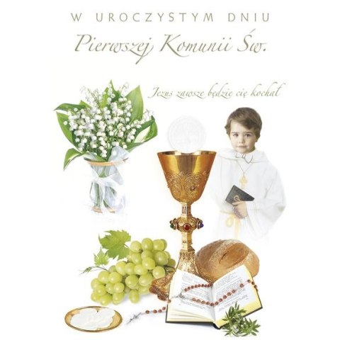 Kartka składana B6 komunia Pol-Mak