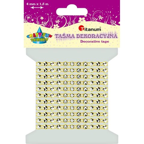 Taśma ozdobna Titanum Craft-Fun Series z kryształkami 4x1,5 [mm x m] żółta (0,4x150cm)