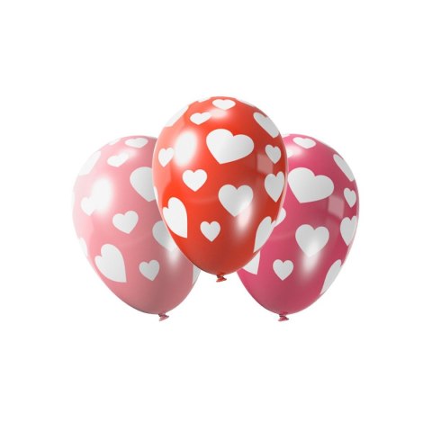 Balon gumowy z nadrukiem serca bd mix 280mm Arpex (K4095)