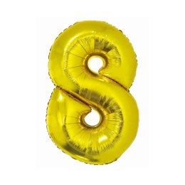 Balon foliowy Smart cyfra 8 złota 76cm Godan (CH-SZL8)