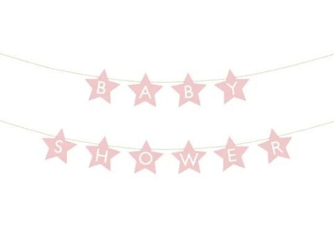 Baner Partydeco Baby shower, 290x16.5 cm, jasny różowy (GRL97-081J)