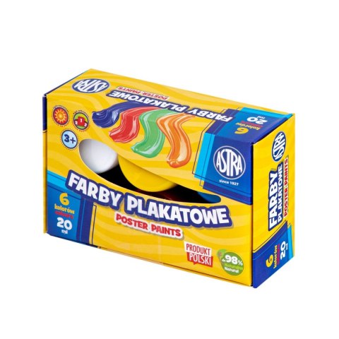 Farby plakatowe Astra kolor: mix 20ml 6 kolor. (301123040)