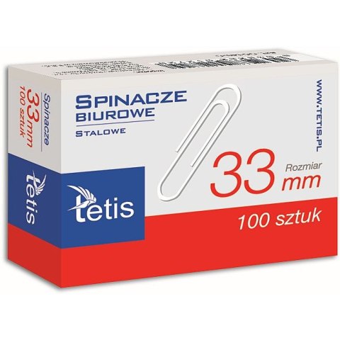 Spinacz okrągły Tetis 33mm 100 szt (GS140-C)