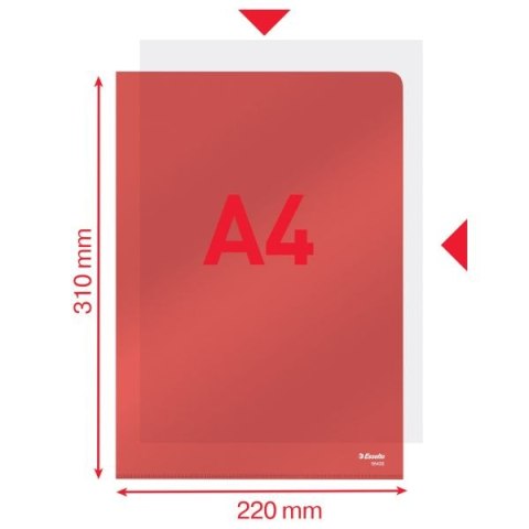 Ofertówka A4 kolor: czerwony typu L 150 mic. Esselte (55433)