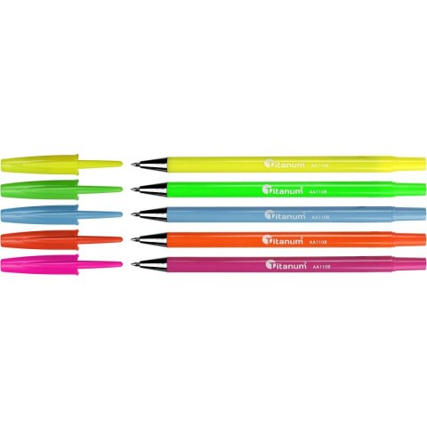 Długopis Neon wkład niebieski 0,7mm Titanum (AA110B)