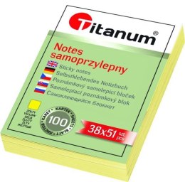 Notes samoprzylepny Titanum żółty 100k [mm:] 38x51 (S-2005)