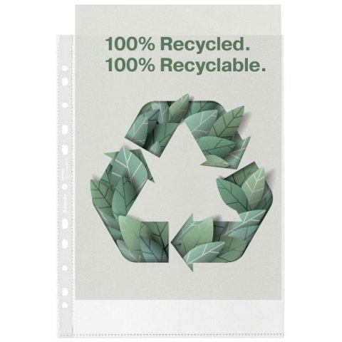 Koszulki na dokumenty Recycled groszkowa A4 kolor: bezbarwny typu U 70 mic. Esselte (627493)