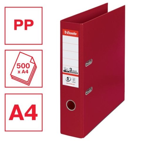 Segregator dźwigniowy No.1 Power A4 75mm bordowy Esselte (811510)