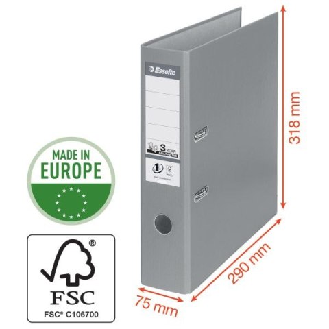 Segregator dźwigniowy No.1 Power A4 75mm bordowy Esselte (811510)