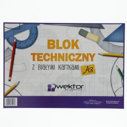 Blok techniczny Wektor A3 biały 160g 10k