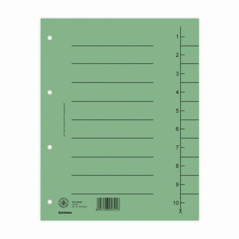 Przekładka numeryczna A4 mix kolorów 250g 100k 1-10 [mm:] 235x300 Donau (8610001S-99)