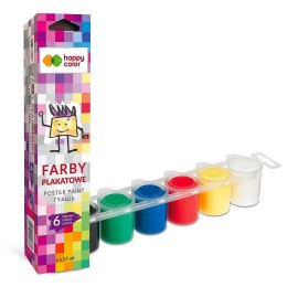 Farba tempera Happy Color kolor: mix 25ml 6 kolor. (HA 3310 0025-K6)