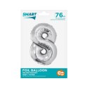 Balon foliowy Smart cyfra 8 srebrna 76cm Godan (CH-SSR8)