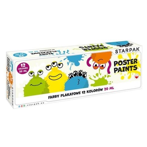 Farby plakatowe Starpak MONSTER kolor: mix 20ml 12 kolor. (514282)