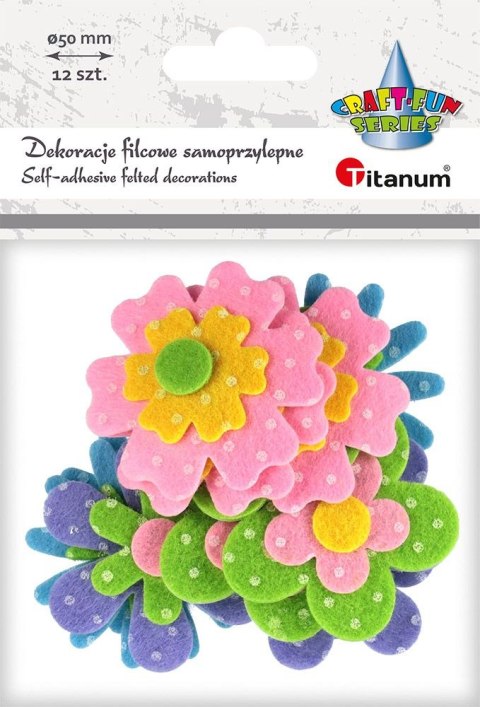 Naklejka (nalepka) Titanum Craft-Fun Series filcowa 3D kwiaty (M-02)