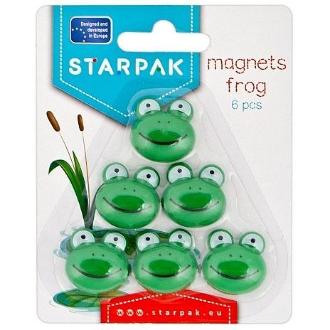 Magnes Starpak żabki zielone śr. 25mm (438889) 6 sztuk