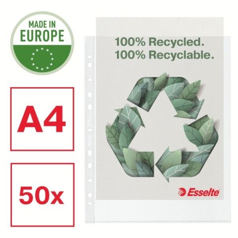 Koszulki na dokumenty Recycled Maxi groszkowa A4 kolor: bezbarwny typu U 70 mic. Esselte (627502)