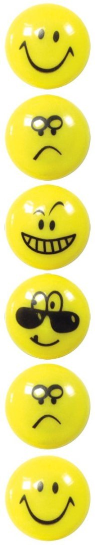 Magnes Fun&Joy Smiley okrągły żółty śr. 29mm 6 sztuk